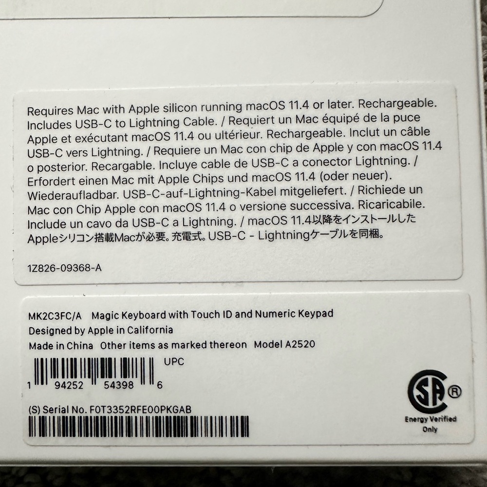 Apple Magic Keyboard with Touch ID and Numeric Keypad - Picture 7 of 7